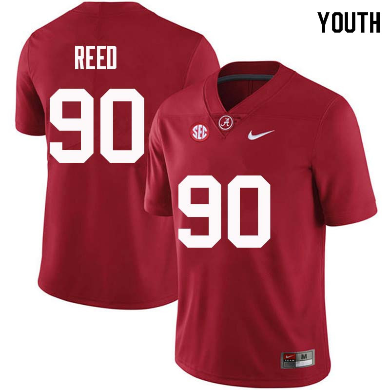 Youth #90 Jarran Reed Alabama Crimson Tide College Football Jerseys Sale-Crimson